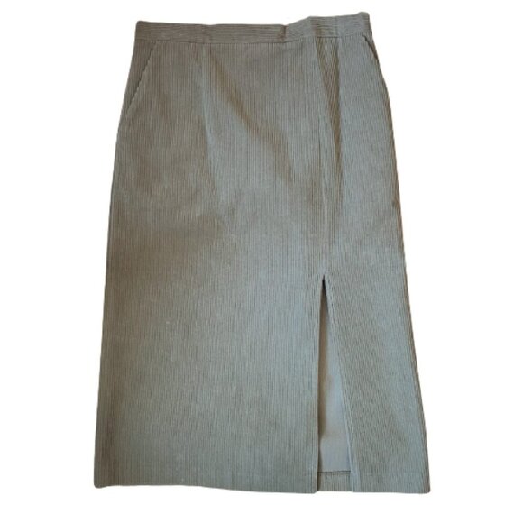 2/$40 NWT Oak + Fort corduroy light gray midi pencil skirt M - Picture 12 of 14